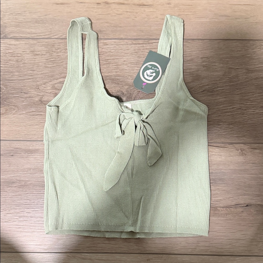 Promesa Sage Green Knit Crop Top